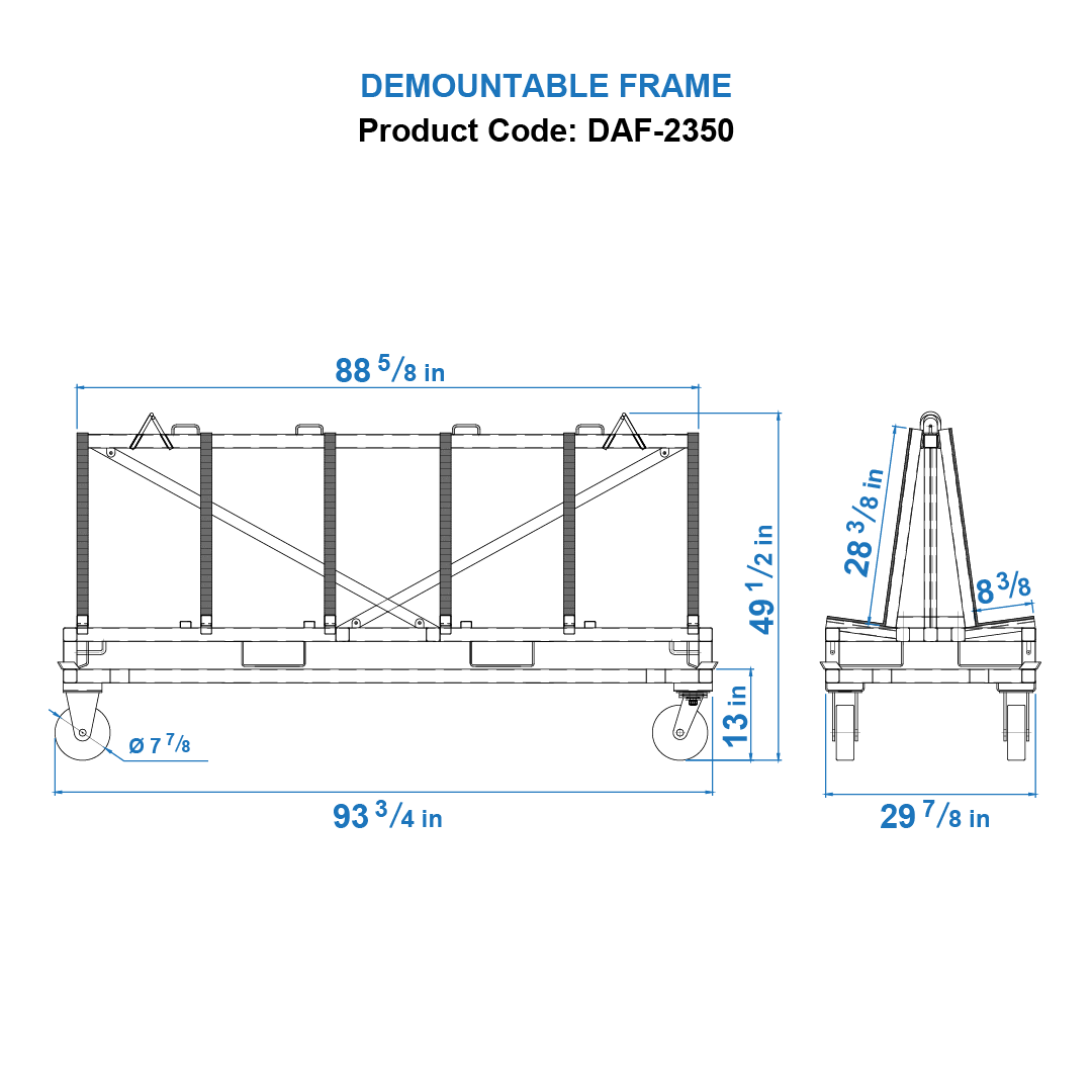 Demountable Frames DAF2350 (Dimension)