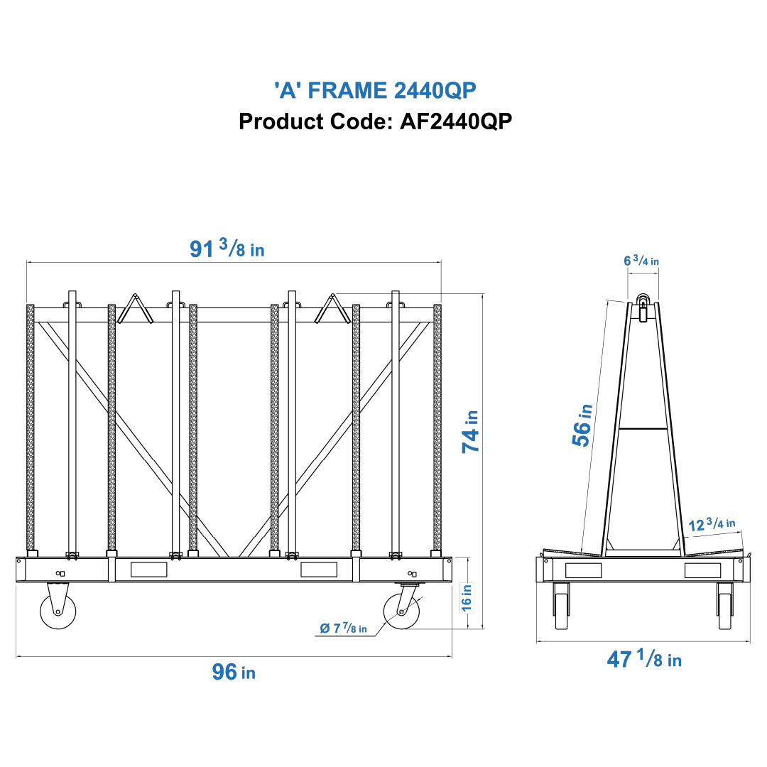 Transport Frames - Heavy Duty AF2440QP (Dimension)