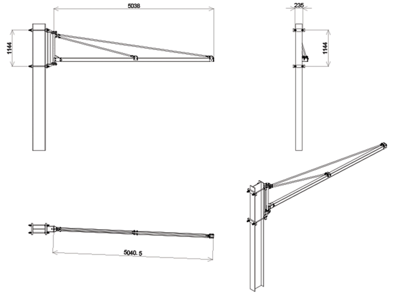 Wall Mounted Jib Crane 5M 250