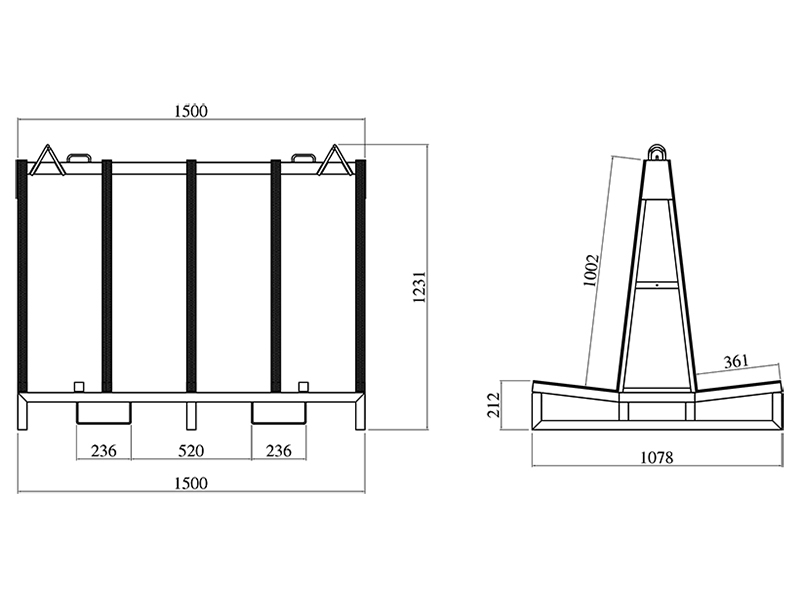 Top Frame TFDFF1500 Dimensions
