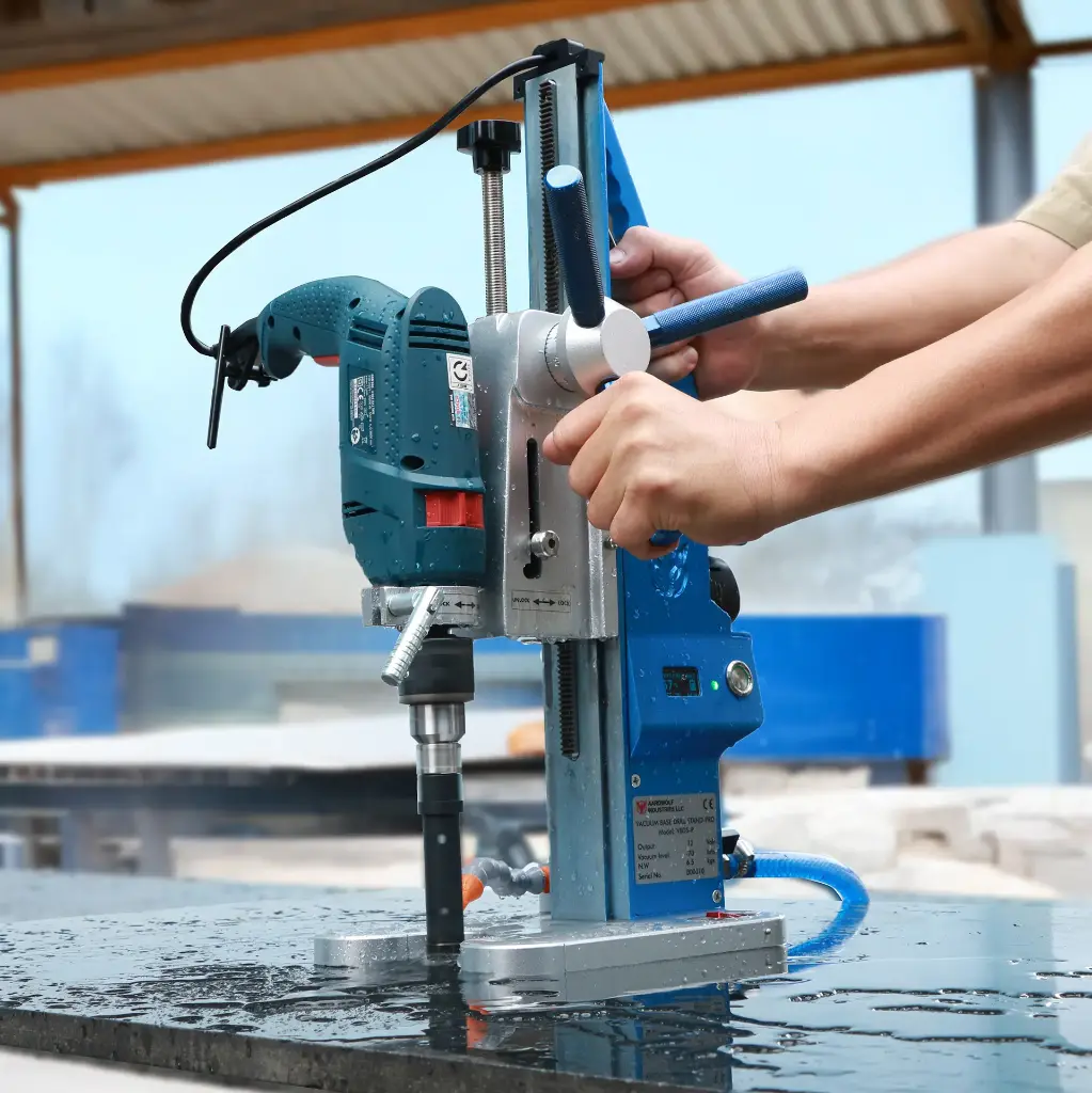 Vacuum Base Drill Stand - Pro- working4 .webp
